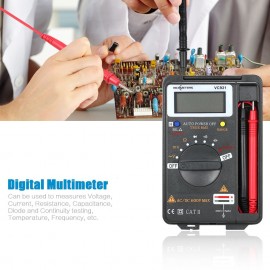 RICHMETERS Handheld Mini  Digital Multimeter Multifunction 4000 Counts Multi Meter AC/DC Transistor Voltage Tester Ammeter Temperature Sensor Test Probe VC921