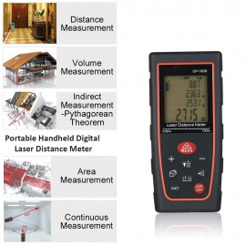 Portable Handheld LCD Digital Laser Distance Meter Area Volume Measurement Tool High Precision ±2mm Accuracy Range Finder Measuring Data Storage with Backlight