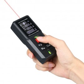 Handheld Digital Laser Distance Meter Portable Mini Range Finder High-precision Rangefinder M/In/Ft 20Groups Data Storage LCD Display Backlight with 2 Bubble Levels Diastimeter Distance Area Volume Measurement (40m)