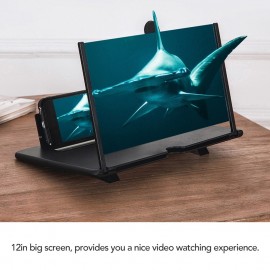 Pulling Type Mobile Phone Screen Amplifier 3D Effect Large Screen with Desk Holder Phone Screen Magnifying Folding for Movie Game
