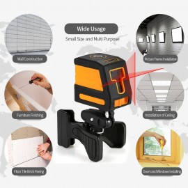 Self-Leveling 2 Lines Red Laser Level Professional Horizontal and Vertical Cross Line Leveling Laser Level Kit with Selectable Laser Lines and Vertical Beam Spread