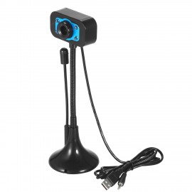 HD Webcam USB Desktop Laptop Camera Mini Plug and Play Video Calling Computer Camera with Mic Night Version LED Light Flexible Rotatable stander