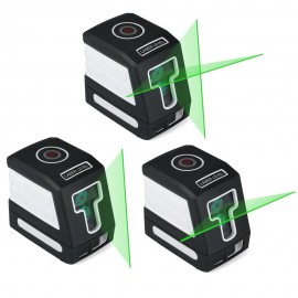 Self-Leveling 2 Lines Green Laser Level Professional Horizontal and Vertical Cross Line Leveling Laser Level Kit with Selectable Laser Lines and Vertical Beam Spread