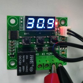 W1209  Blue LED Digital Temperature Controller Board Micro Thermostat Electronic Temp Control 12V DC Sensor Module Switch with One-channel Relay and Waterproof