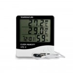 HTC-2 Indoor and Outdoor Large Screen Digital Display Temperature and Humidity Meter Time Calendar Alarm Thermometer and Hygrometer