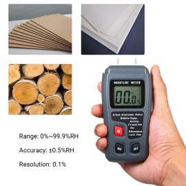 Wood Moisture Test Moisture Meter 4 Modes Portable Hygrometer Pin Type Timber Humidity Instrument Handheld Water Leak Detector LCD Display