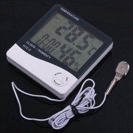 HTC-2 TEMP&Humidity Clock  white