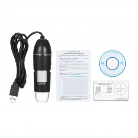 Digital Zoom Microscope USB Handheld & Desktop Magnifier 0.3MP Camera 8-LED Light Magnifying Glass 1000X Magnification for Windows/Mac System with Stand