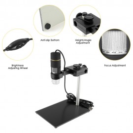 1000X Magnification USB Digital Microscope with OTG Function Endoscope 8-LED Light Magnifying Glass Magnifier with Stand