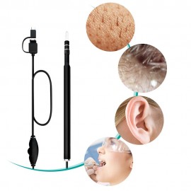 Wireless WiFi Ear Cleaning Earpick Endoscope 5.5mm 720P Lens Earwax Clean Tool Ear Nose Medical Borescope Inspection Camera HD 1.3MP Visual Ear Spoon Health Care Clear Remover Tools Otoscope for iPhone IOS Android Windows Mac