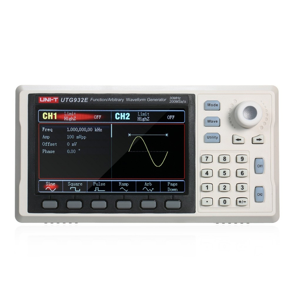 UNI-T Function/Arbitrary Waveform Generator 30MHz DDS Dual Channel Signal Generator Counter 200MSa/s Frequency Meter Sine Square Wave Generator for Laboratory Electronic Equipment Test