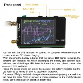 Portable Handheld Vector Network Analyzer 50KHz-900MHz Digital Display Touching Screen Shortwave MF HF VHF UHF Antenna Analyzer Standing Wave