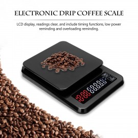 Kitchen Mini LCD Digital Electronic Drip Coffee Scale with Timer Function Household Coffee Weight Measuring Tool