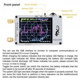 Mini Vector Network Analyzer 50KHz-900MHz 2.8 Inch Digital LCD Display Touching Screen HF VHF UHF Antenna Analyzer Standing Wave Measuring Instrument